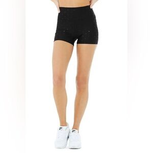 ALO YOGA | ✨NEW✨ 3" Airlift High-Waist Polka Dot Short in Black/Black Shine